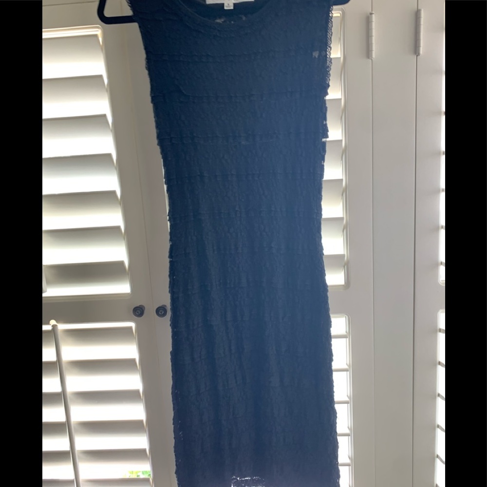 Black mid length lace dress